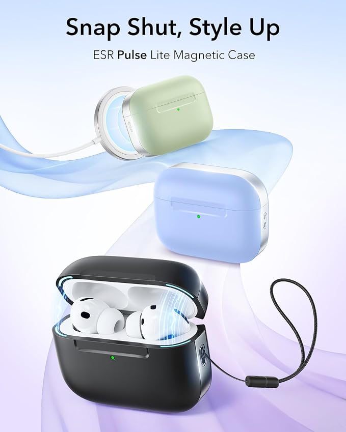 ESR 3 in 1 Charging Station for Apple Qi2.2 25W MagSafe Charger &amp ESR for AirPods Pro 3 Case (USB-C) Compatible with MagSafe