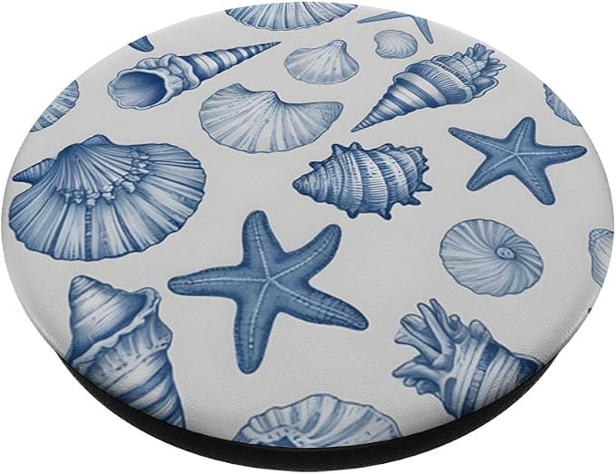 Blue Seashell Summer PopSockets Adhesive PopGrip