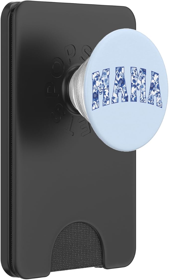 Mama Blue Chinoiserie Floral PopSockets PopGrip for MagSafe