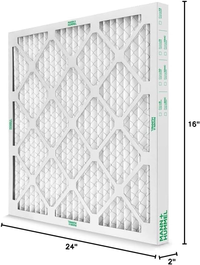 Mann+Hummel 16x24x2 MERV 8 Pleated HVAC AC Furnace Air Filters. 4 Pack.