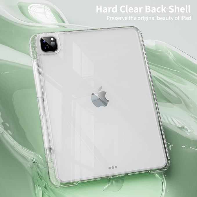 Case for iPad Air 13 Inch Case M4/M3/M2 (2026/2025/2024) Pro 12.9 Inch (6th/5th Gen 2022/2021) 2 in 1 Detachable Cover with Clear Hard Back Supports Touch ID Auto Wake/Sleep Black