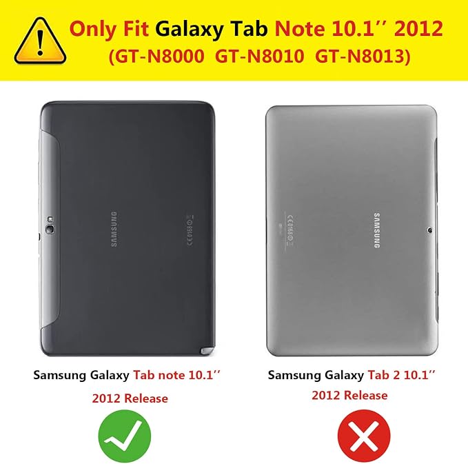 Case for Samsung Galaxy Note 10.1 inch 2012 (GT-N8000 N8010 N8013)360 Degree Rotating Stand Case Full Protective Coverwith Stylus PenScreen Film (Black)