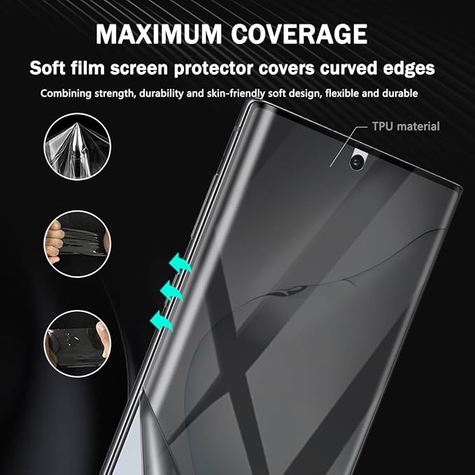 for iPhone 17 Pro Max Back Screen Protector Flexible Film Not Glass with Camera Lens Protector 2+2 Pack Self-Healing Anti Scratch HD Clear Soft TPU Protective Hydrogel Film