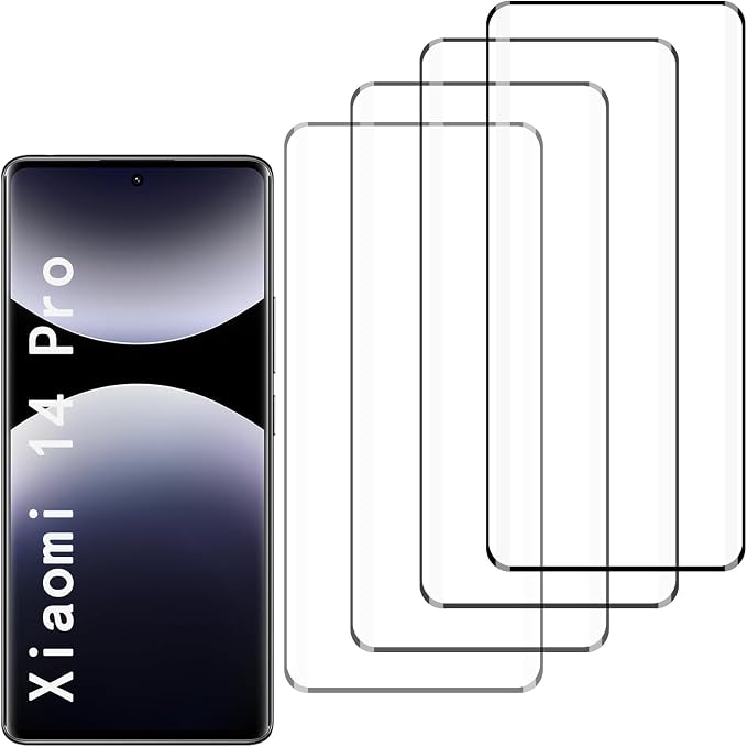 [4 Pack] Tempered Glass Screen Protector for Xiaomi 14 pro | Tempered Glass Scratch Resistant Easy-Install Bubble Free Anti-Fingerprint