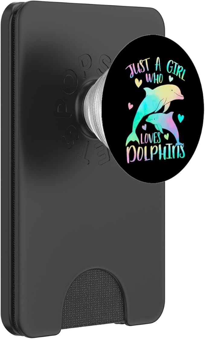 Just a Girl Who Loves Dolphins Cute Sea Dolphin Lover Themed PopSockets Adhesive PopGrip