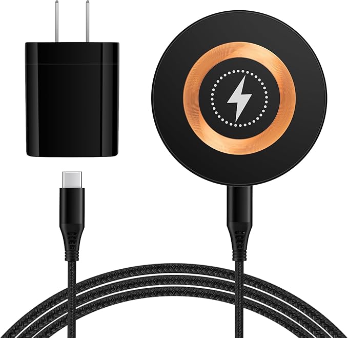 Magnetic Wireless Charger Dock Magsafe Fast Charging Pad for Android Samsung Galaxy S26 Ultra Z Fold7 Flip7 S25Ultra S24FE S23 S22Wireless Charging Station with USB C Adapter for iPhone 17 16Pixel10