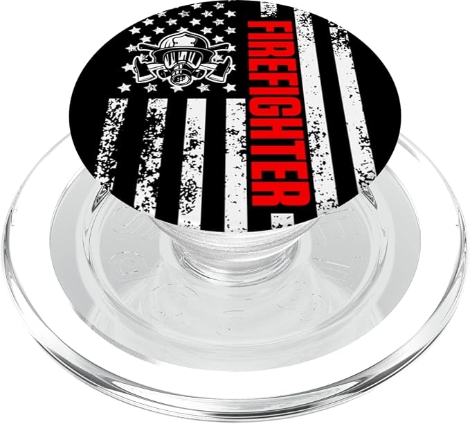 US American Flag Rescue Costume of Patriotic Firefighter PopSockets Standard PopGrip