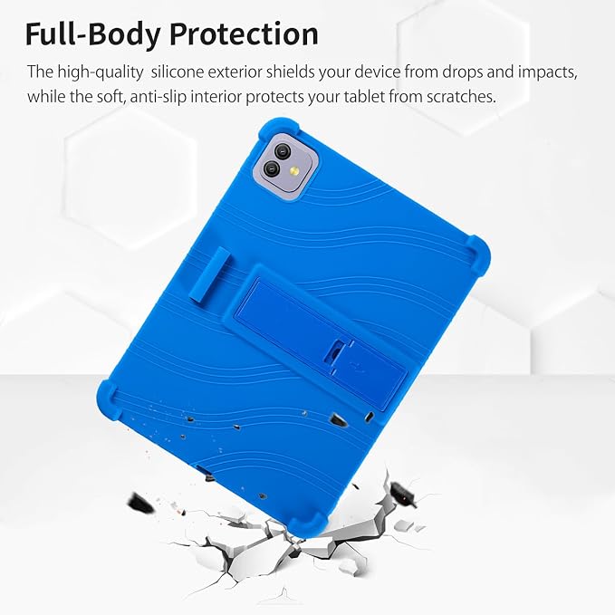 Case for Blackview Link 8 12.7-Inch Tablet – Shockproof Silicone Protective Cover with Kickstand Drop-Resistant Business Style (Black)