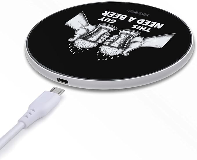This Guy Need A Beer Wireless Charger SlimWireless Charging Pad Anti-Slip Charger Mat for Men Women