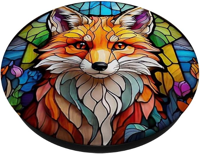 Stained Glass Red Fox PopSockets Adhesive PopGrip