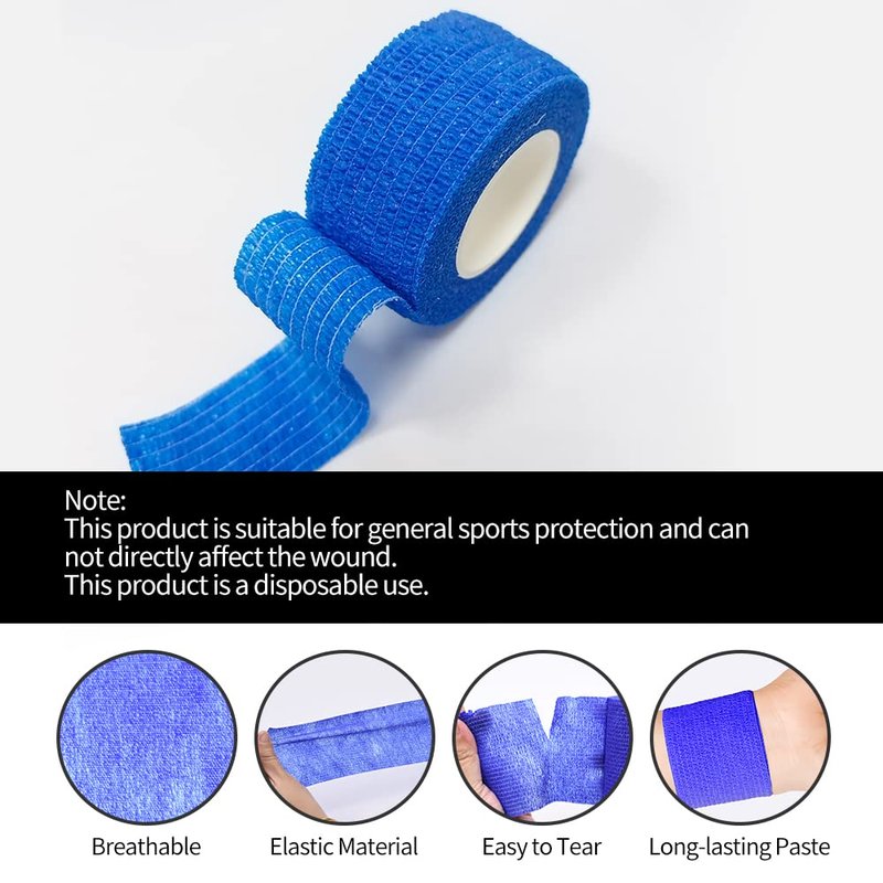 12pcs Self Adhesive Bandage Wraps, 1in 5 Yards, Multicolor