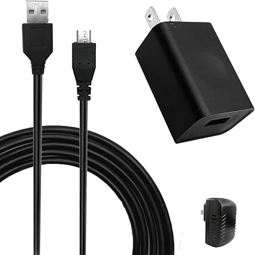 Koller Products 5V1A Power Adapter USB-A to Micro USB Cable &amp Wall Charger Compatible Aquarium LED Lights Android (Product Type May Vary)