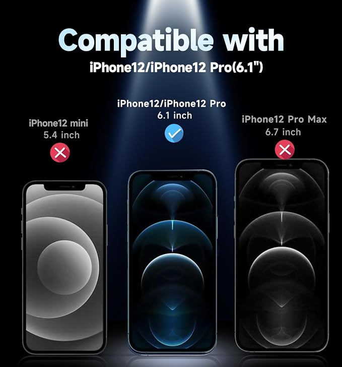 MAGIC JOHN 2 Pack for iPhone 12/12 Pro Privacy Glass Screen Protector | 6.1 inch Auto Dust-Elimination Easy Installation Bubble Free Anti-Spy，9H tempered glass Case Friendly