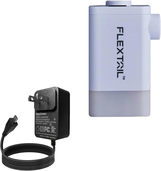 BoxWave Charger Compatible with Flextail Max Pump 2 Plus - Wall Charger Direct (15W) Rapid Charge Your Device with Built-in 3ft Cable