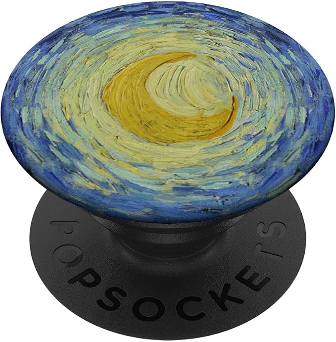 Starry Night Moon Van Gogh Fine Art Painting 2 Cla PopSockets Adhesive PopGrip