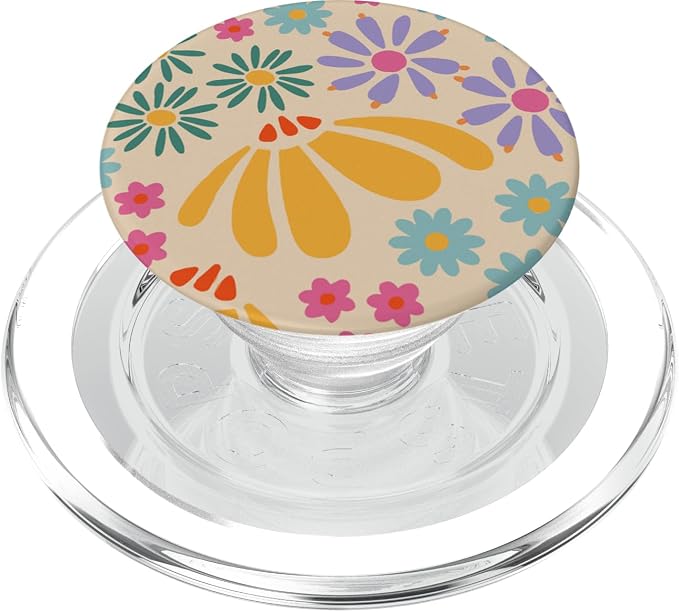 Pastel Floral Pattern Art Flower PopSockets PopGrip for MagSafe