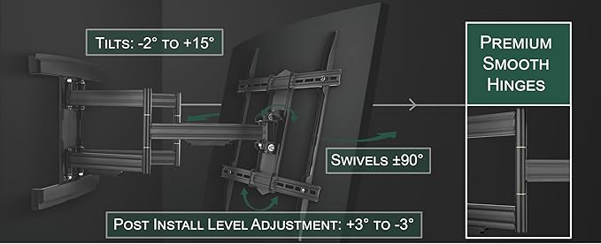 ynVISION.DESIGN Heavy Duty TV Wall Mount for 65–100” TVs, XXL Full Motion Bracket Extends 31.5”, Tilt Swivel Leveling, 154 lbs Capacity, Max VESA 800x600, Fits Flat, LED, LCD, OLED, 4K, Smart TVs