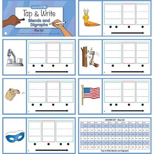 Really Good Stuff Tap and Write Blends and Digraphs - 124 Cards