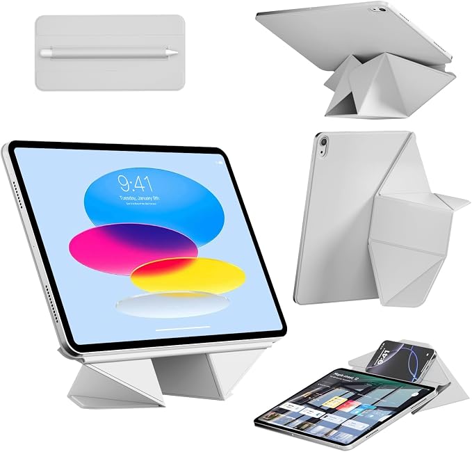 Dynamic Folio Magnetic Case for iPad A16 11th/10th Gen 11/10.9 inch | Removable Cover with 20+ Multi-Angle Stand Strong Attachment| Detachable Clasp| Ultra Thin| Auto Wake/Sleep Black