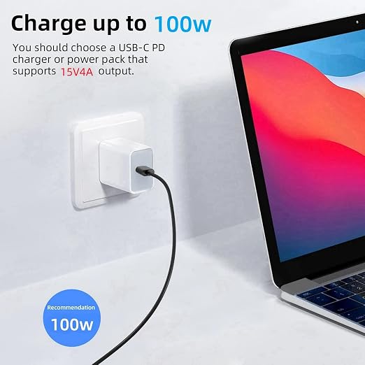 PD100W USB-C Charger Cable Compatible with Surface Pro Laptop Microsoft Surface Pro 10/9/8/7+/7/6/5/4/3/X Windows Surface Laptop 6/5/4/3/2/1 Surface Go Tablet Surface Book Support 65W/45W6FT
