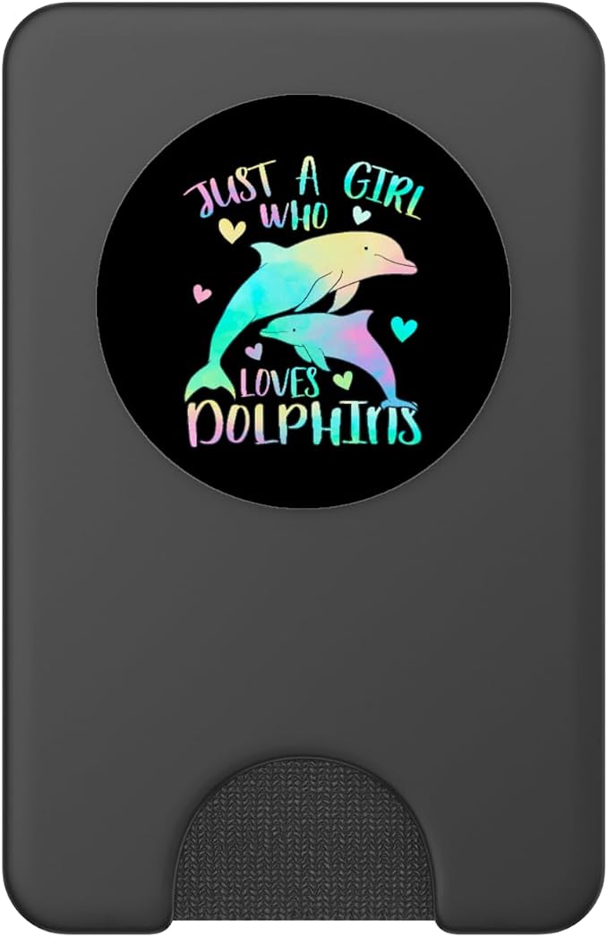 Just a Girl Who Loves Dolphins Cute Sea Dolphin Lover Themed PopSockets Adhesive PopGrip