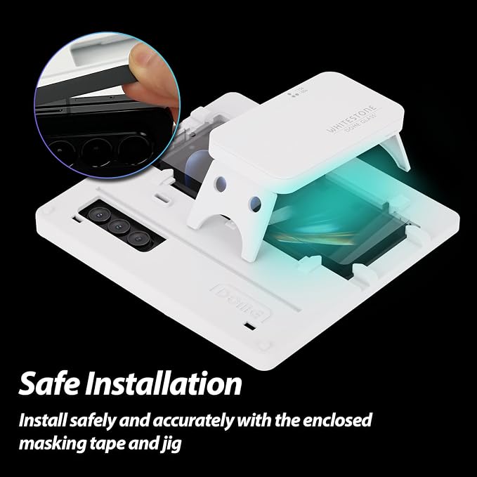 DOME GLASS Whitestone Screen Protector for Samsung Galaxy Z Fold 5 2023 Full Tempered Glass Shield with Liquid Dispersion Tech with UV Lamp [Easy to Install Kit] Smart Phone Screen Guard - Two Pack