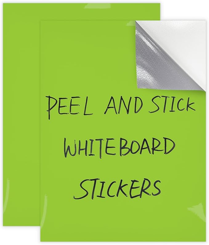 Dry Erase Board Sticker- Whiteboard Stickers-8.3''x11.7'' Removable Dry Erase Sheets- Fridge Dry Erase Paper for Wall/Desk/Refrigerator/Door/Locker/Home/Office/Classroom (Green-2Pcs)