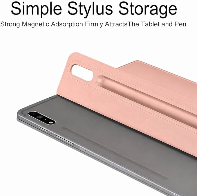 Magnetic Case for Galaxy Tab S8 Plus 12.4 inch 2022/Galaxy Tab S7 FE 2021/Galaxy Tab S7 Plus 2020 with Pen Holder Lightweight and Slim Magnetic Stand Case with Auto Sleep/Wake Black