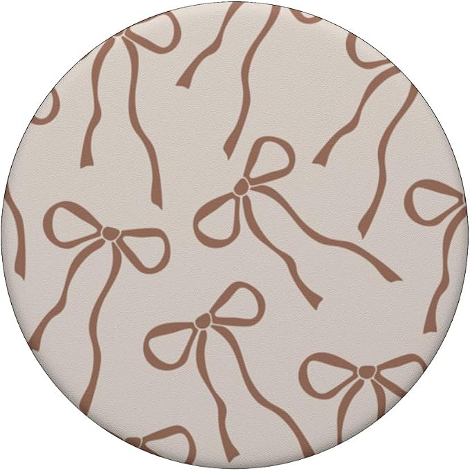 Aesthetic Orange Brown Ribbon Bow Mocha Mousse Color Bow PopSockets PopWallet for MagSafe