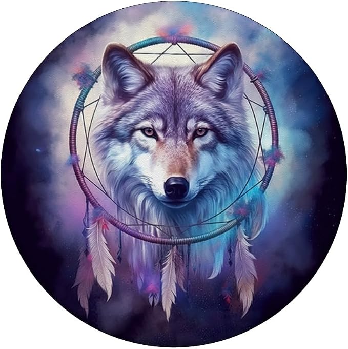 Wolf Dream Catcher Celestial Galaxy Purple PopSockets Adhesive PopGrip