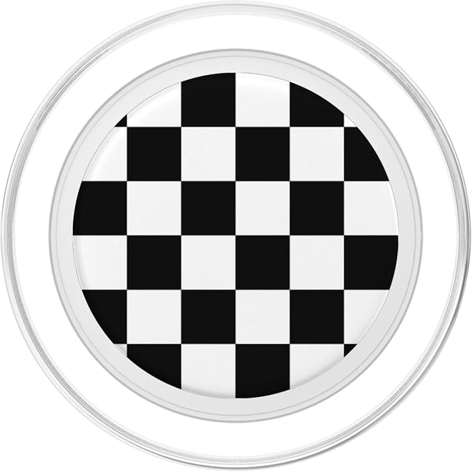 Checkerboard Black and White Print Checkered for Boys Men PopSockets Adhesive PopGrip