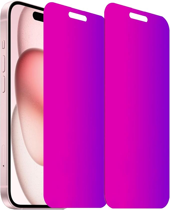 2 Pack Anti-Blue Privacy Tempered Glass for iPhone 11 / iPhone XR Anti-Spy Screen Protector Film Electroplated Gradient Colorful 6.1 inch