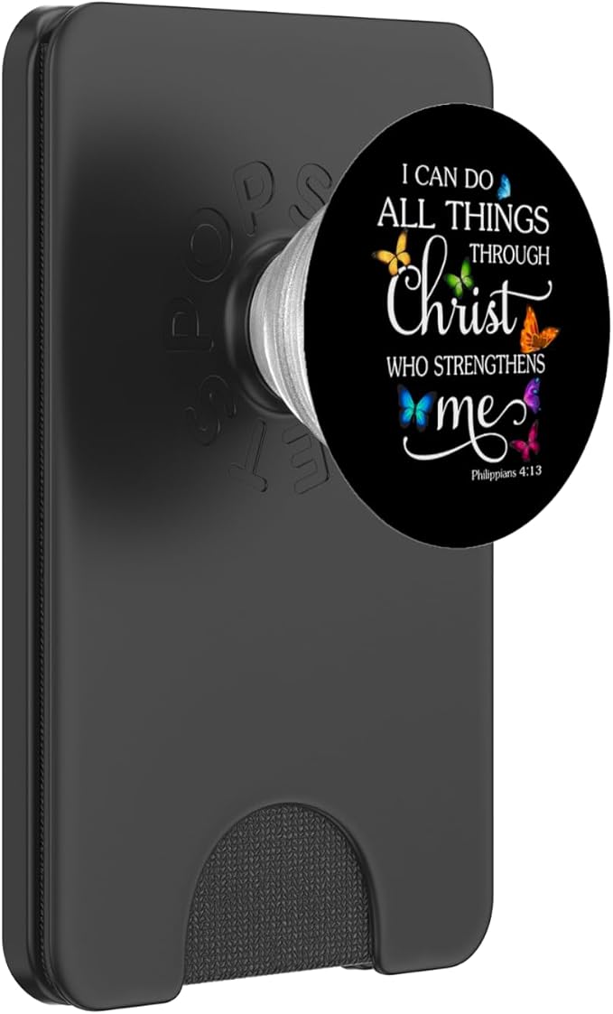 I Can Do All Things Through Christ Butterfly Art - Religious PopSockets Swappable PopGrip