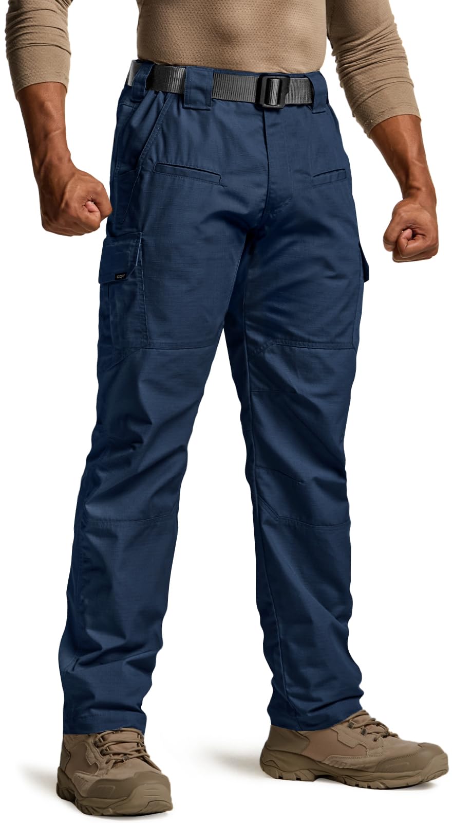 CQR Men's Tactical Pants, Water Resistant Ripstop Cargo Pants, Lightweight EDC Work Hiking Pants, Outdoor Apparel, Raider Midnight Blue, 34W x 30L