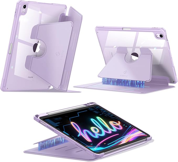 Fintie Case for iPad Air 11-inch &amp iPad Air 5th/4th Generation 10.9-inch | Portrait &amp Landscape Viewing Magnetic Stand Clear Hard PC Back Cover Pencil Holder Auto Wake/Sleep Blue