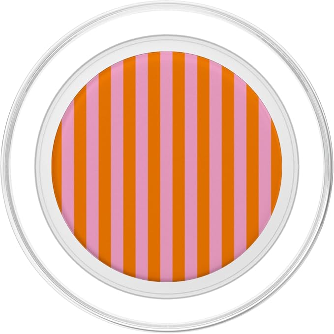 Cute Pink and Orange Striped Aesthetic Vertical Lines PopSockets PopGrip for MagSafe
