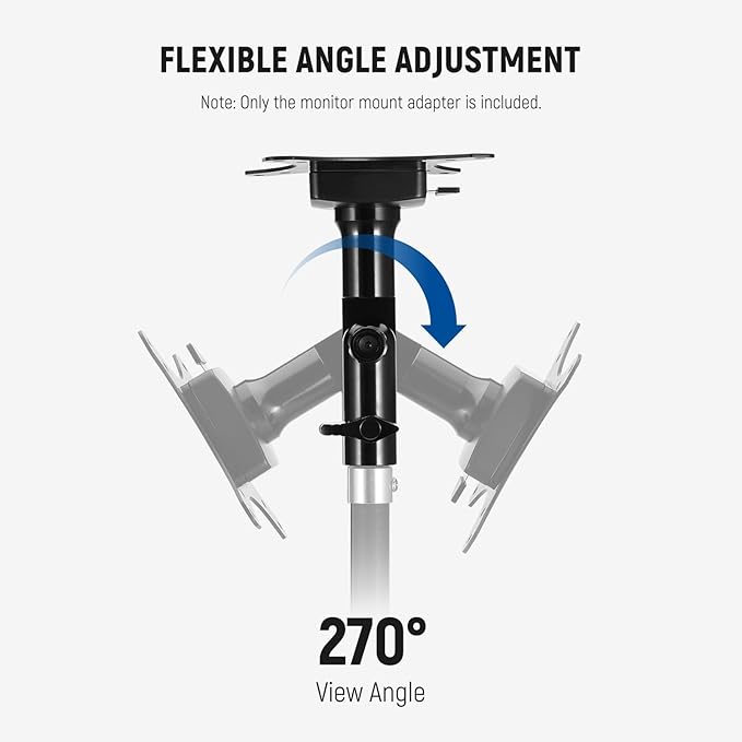 NEEWER Monitor Mount Adapter with Quick Release VESA Mount, 270° Adjustable Metal 5/8" C Stand Light Stand Adapter for Impact Screen Outdoor TV up to 17-32", Max Load 17.5lb/8kg, MA010