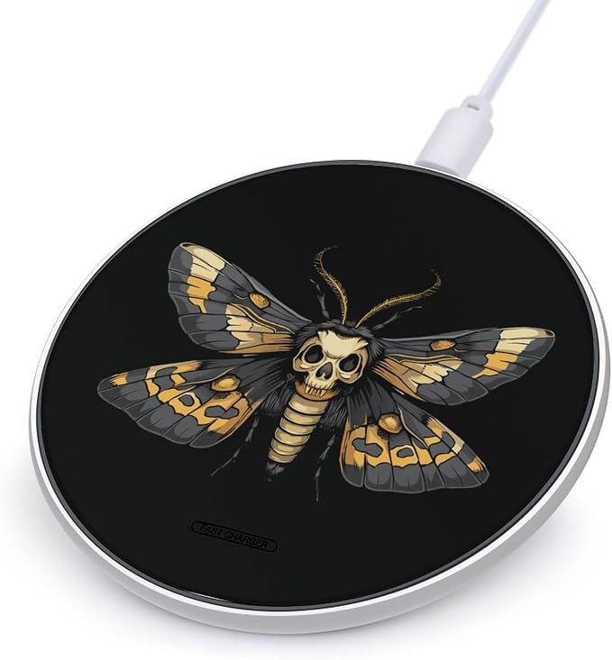 Death's Head Hawk Moth Wireless Charger Portable Charging Pad | LightweightAll Smartphone