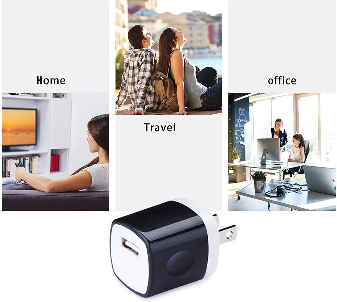 Wall Adapter 10 PackUorMe 1A 5V Single Port Charger Power USB Plug Charging Cube Block Box Compatible iPhone 14 13 12 SE 11 Galaxy S23 Ultra S22 S21 FE S10e S9 A13 A03s A71 A51 Note20 Google 8A 7A