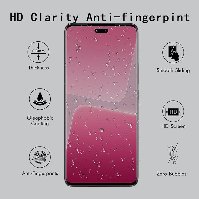 [4 Pack] Tempered Glass Screen Protector for Xiaomi 13 lite | Tempered Glass Scratch Resistant Easy-Install Bubble Free Anti-Fingerprint