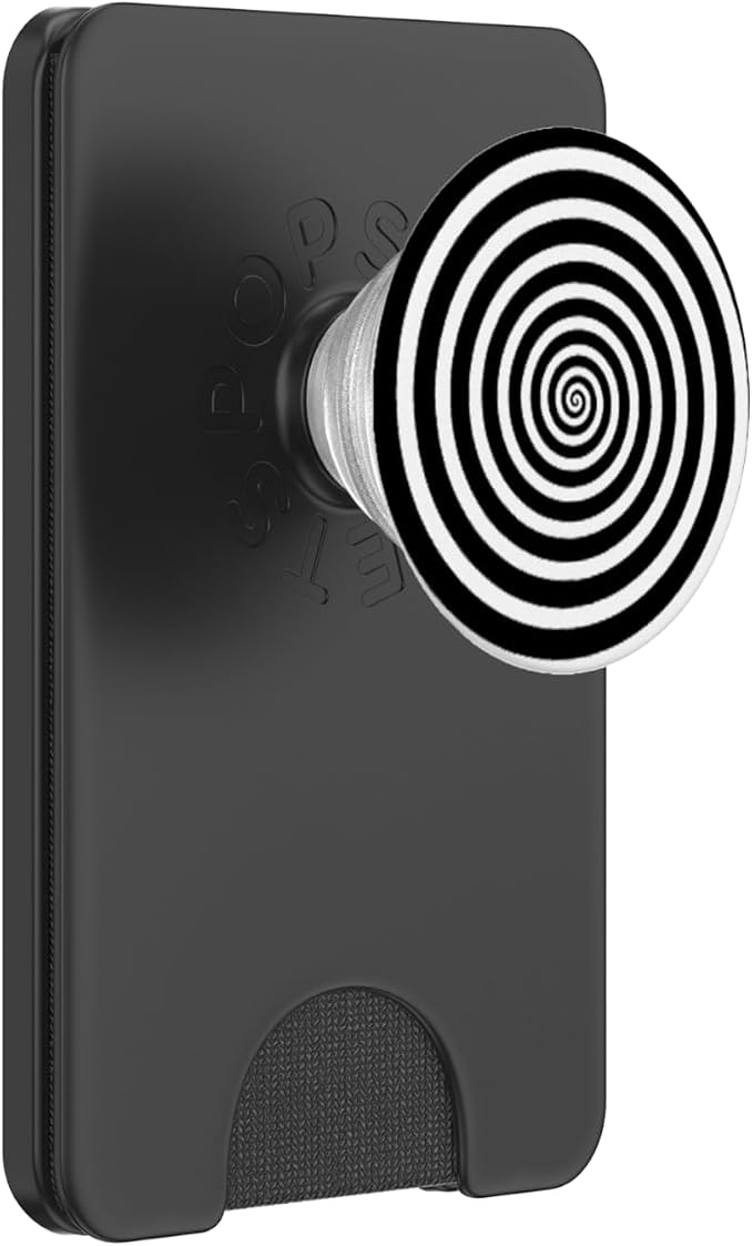 Fun Optical Illusion Circle Swirl Design Black and White PopSockets Adhesive PopGrip