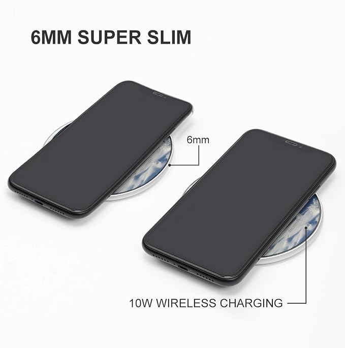 Snow Pine Tree Christmas Wireless Charger with Aluminum Alloy Frame Qi Certified Fast Wireless Charging Pad 10W Charging Station Portable Phone Charger for All Wireless Charging Phone