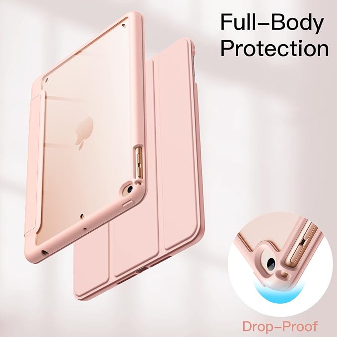 JETech Case for iPad mini 5/4 (7.9-Inch 2019/2015 Model) with Pencil Holder Clear Transparent Back Shell Slim Stand Shockproof Tablet Cover Auto Wake/Sleep (Black)