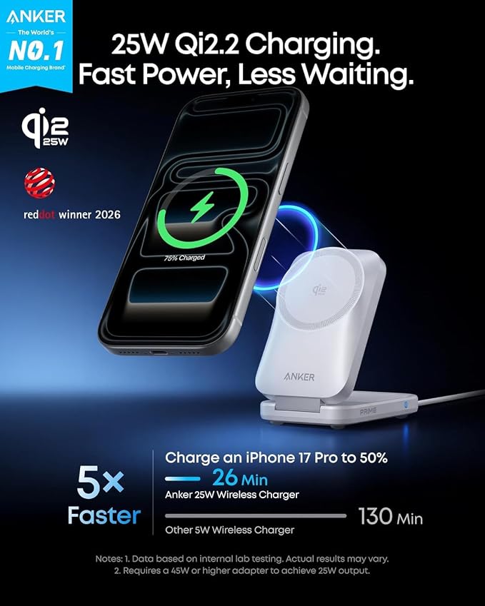 Anker Prime 3-in-1 Charging Station &amp Anker 313 Wireless Charger (Pad)