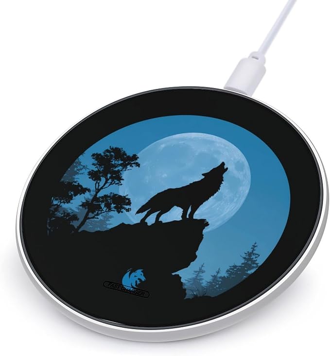 Moon Howling Wolf Wireless Charger Portable Charging Pad | LightweightAll Smartphone