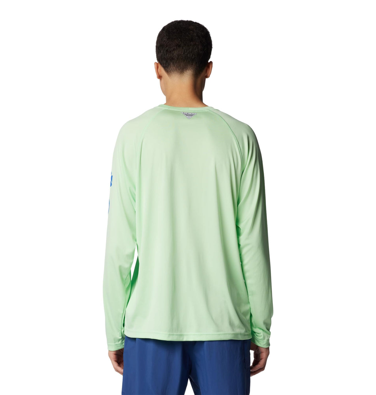 Columbia Men's PFG Terminal Tackle Long Sleeve Fishing Shirt, Key West/Vivid Blue Logo, Medium