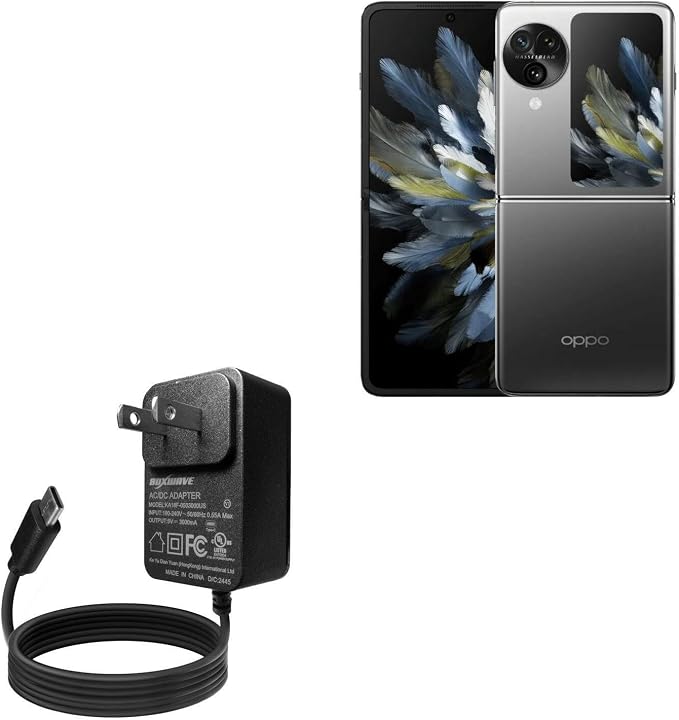 BoxWave Charger Compatible with Oppo Find N3 - Wall Charger Direct (15W) Rapid Charge Your Device with Built-in 3ft Cable