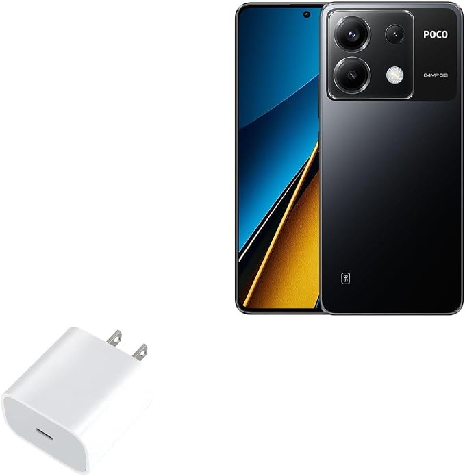 BoxWave Charger Compatible with Xiaomi Poco X6 - PD GAN miniCube (30W) 30W Tiny PD GAN Type-C Wall Charger - Winter White