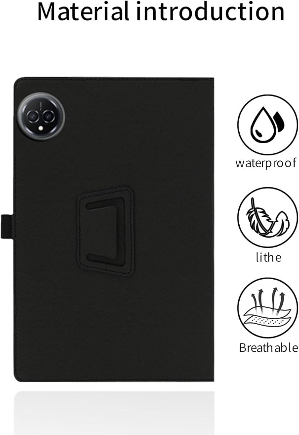 for FEONAL D126 11 Inch Android 14 Tablet CaseFolding Stand Protective Cover with Pencil Holder and Wrist StrapFull Protection Premium PU Scratch Resistant(Black)