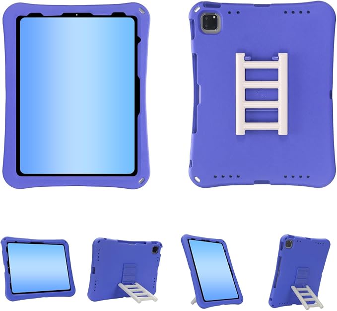 Kids Case for iPad Air 13 (2026/2025/2024) M4/M3/M2 &amp iPad Pro 13 2024 &amp iPad Pro 12.9 Cover 6th/5th/4th/3rd Gen (2022/2021/2020/2018) DIY Figures EVA Rubber Handle Stand Shockproof Bumper